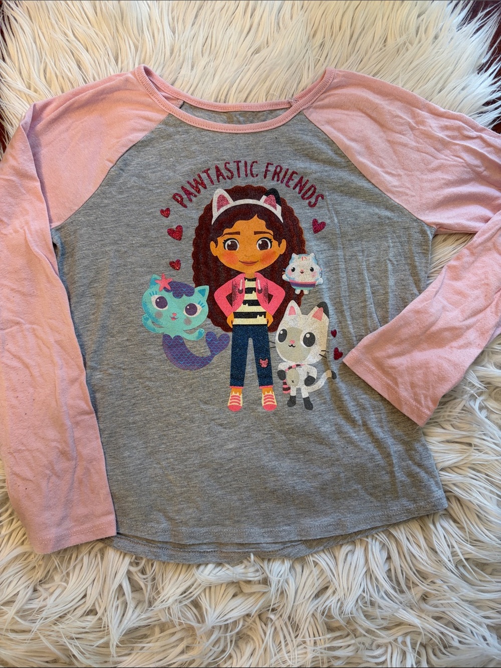 jumping beans Pink & Gray Gabby’s Dollhouse Graphic Raglan Long-Sleeve Tee